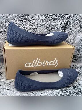 allbirds Ballet Tree Breezer Flat Hazy Indigo Natural Material 8.5 38.5 New NIB